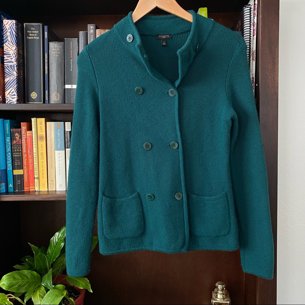 Talbots Petites Wool Blend Cardigan Sweater